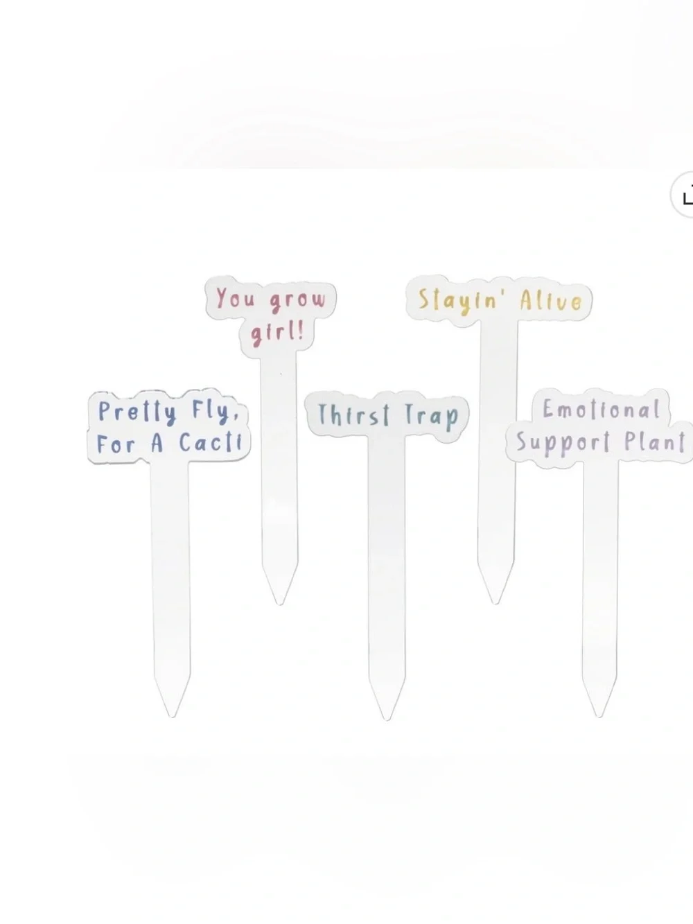 Mainstays Pastel Inspirational Plant Markers - Pink, Purple, Yellow, Teal, Blue